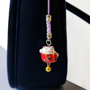 Керамічний брелок-підвіс для сумки/чохла/ключів "Кіт Удачі" (1шт.)